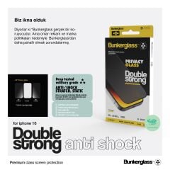 iPhone 16 Pro Max Uyumlu BUNKERGLASS DOUBLE STRONG HAYALET CAM EKRAN KORUYUCU