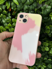 iPhone 13-14 Uyumlu Baskılı Yanları Yumuşak Arkası Baskılı Pembe