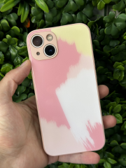 iPhone 13-14 Uyumlu Baskılı Yanları Yumuşak Arkası Baskılı Pembe