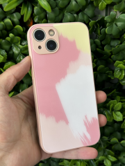 iPhone 13-14 Uyumlu Baskılı Yanları Yumuşak Arkası Baskılı Pembe