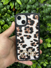 iPhone 13-14 Uyumlu Taşlı Baskılı Kılıf Yumuşak