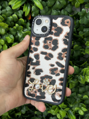 iPhone 13-14 Uyumlu Taşlı Baskılı Kılıf Yumuşak