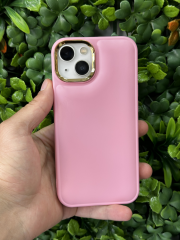 iPhone 13-14 Uyumlu Pembe Slikon Kılıf Şişme Arkası Pofuduk
