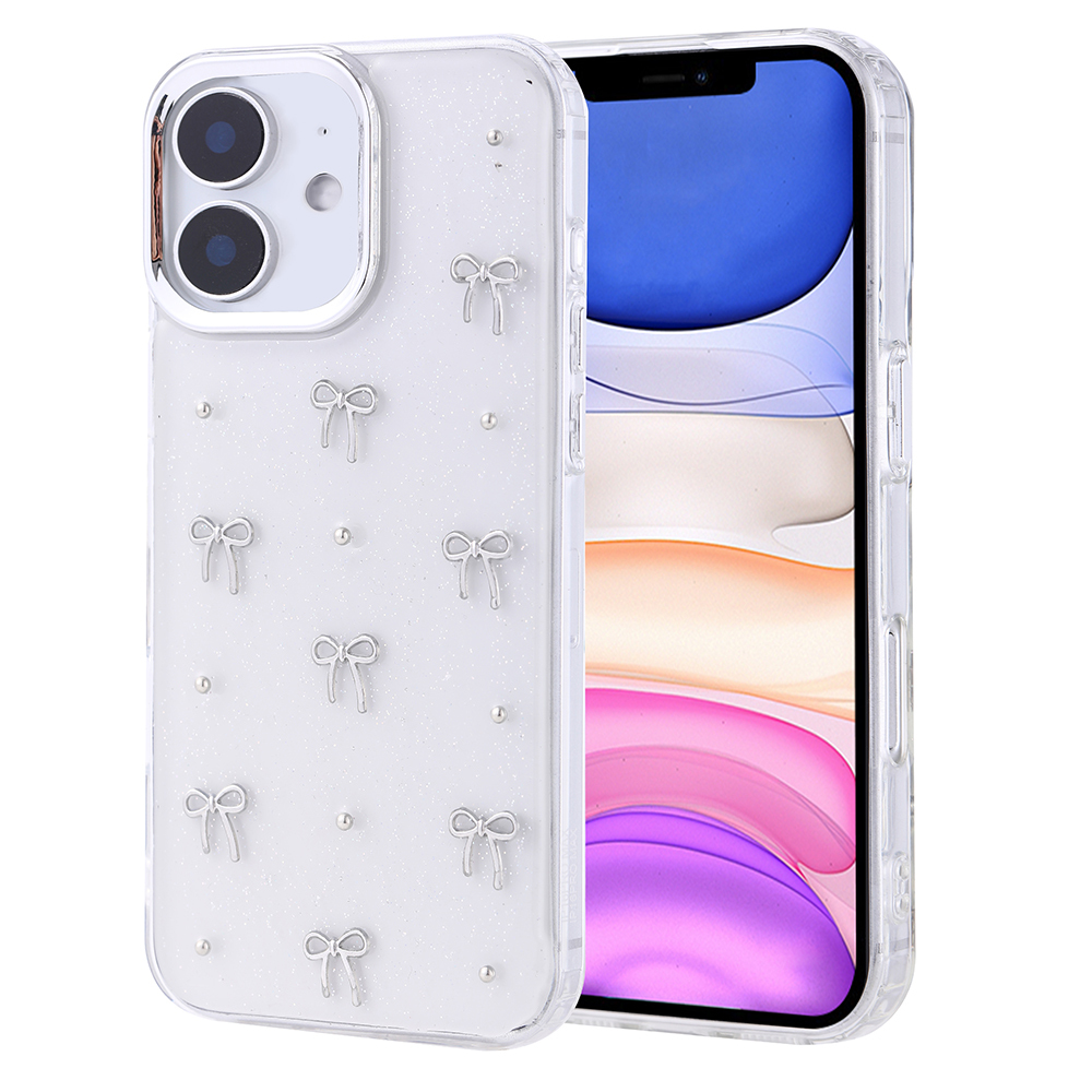 Apple iPhone 11 Kılıf Fiyonk Simli Şeffaf