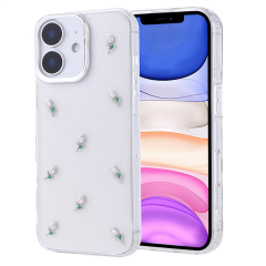 Apple iPhone 11 Kılıf Fiyonk Simli Şeffaf