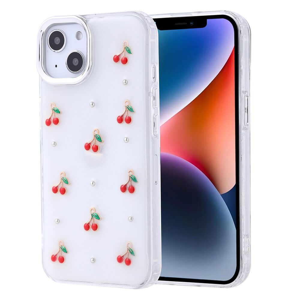 Apple iPhone 14 Kılıf Fiyonk Simli Şeffaf