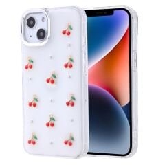 Apple iPhone 14 Kılıf Fiyonk Simli Şeffaf