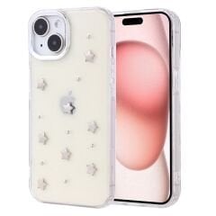 Apple iPhone 15 Kılıf Fiyonk Simli Şeffaf