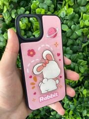 Apple iPhone 13-14 Uyumlu Ayıcık Baskılı 3D Pembe Kılıf