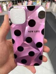 iPhone 13 - 14 Uyumlu Parlak Benekli Slikon Kılıf Mor