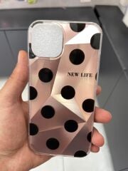 iPhone 13 - 14 Uyumlu Parlak Benekli Slikon Kılıf Toz Pembe