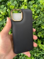 iPhone 13 - 14 Uyumlu Slikon Siyah Puf Kılıf