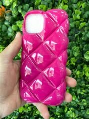 iPhone 13 - 14 Uyumlu Baklava Desen Üst Düzey Koruma Pembe Kılıf