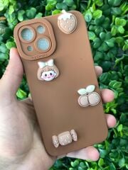 iPhone 13 - 14 Uyumlu Desenli 3D Kabartmalı Trend Kılıf Kamera Korumalı
