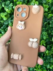 iPhone 13 - 14 Uyumlu Desenli 3D Kabartmalı Trend Kılıf Kamera Korumalı