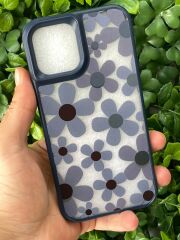 iPhone 12 - 12 Pro Uyumlu Papatya Desenli Kılıf Mavi