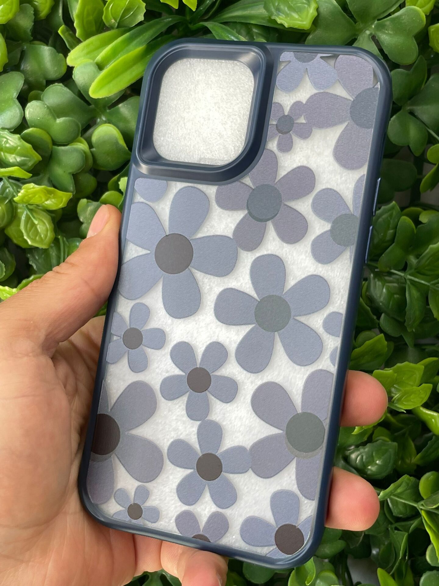 iPhone 12 - 12 Pro Uyumlu Papatya Desenli Kılıf Mavi