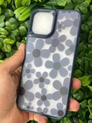 iPhone 12 - 12 Pro Uyumlu Papatya Desenli Kılıf Mavi