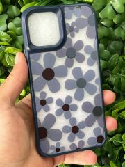 iPhone 12 - 12 Pro Uyumlu Papatya Desenli Kılıf Mavi