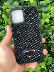 iPhone 12 - 12 Pro Uyumlu Siyah Taşlı Kılıf PRD