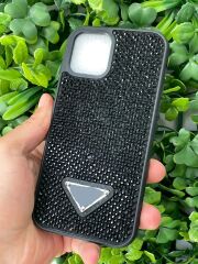 iPhone 12 - 12 Pro Uyumlu Siyah Taşlı Kılıf PRD