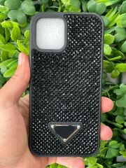 iPhone 12 - 12 Pro Uyumlu Siyah Taşlı Kılıf PRD