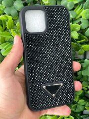 iPhone 12 - 12 Pro Uyumlu Siyah Taşlı Kılıf PRD