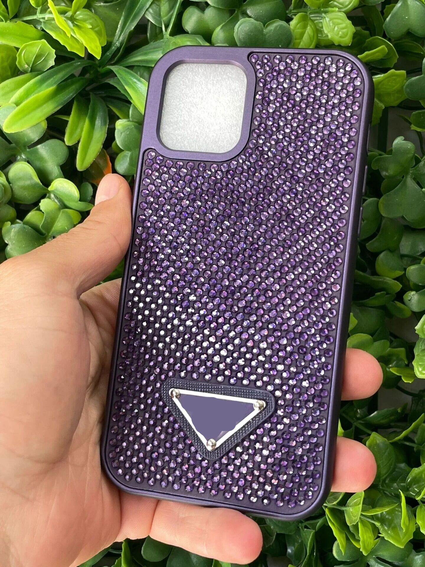 iPhone 12 - 12 Pro Uyumlu Mor Taşlı Kılıf PRD