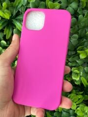 Apple iPhone 12- 12 Pro Uyumlu Düz Mor Renk Slikon içi Kadife Kılıf