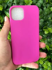 Apple iPhone 12- 12 Pro Uyumlu Düz Mor Renk Slikon içi Kadife Kılıf