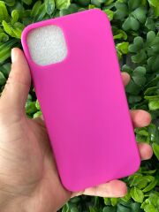 Apple iPhone 12- 12 Pro Uyumlu Düz Mor Renk Slikon içi Kadife Kılıf