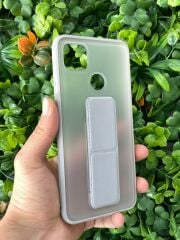 Redmi 9C - 10A Uyumlu Gri Şeffaf Tutamaçlı Stand Olabilen Kılıf