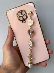 Redmi Note 9 Pro Uyumlu Taş Tutamaçlı Pembe Renk Kılıf