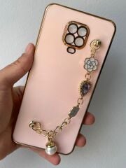 Redmi Note 9 Pro Uyumlu Taş Tutamaçlı Pembe Renk Kılıf
