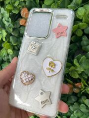 Redmi Note 13 Pro Plus Uyumlu Glitter Motifli Simli Kapak