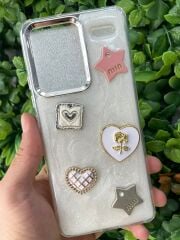 Redmi Note 13 Pro Plus Uyumlu Glitter Motifli Simli Kapak