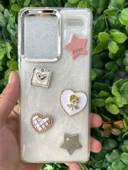 Redmi Note 13 Pro Plus Uyumlu Glitter Motifli Simli Kapak