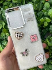 Redmi Note 13 Pro Plus Uyumlu Glitter Motifli Simli Kapak
