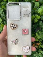 Redmi Note 13 Pro Plus Uyumlu Glitter Motifli Simli Kapak