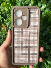 Redmi Note 13 Pro Plus Uyumlu Kahverengi Slikon Baskı Desenli Kılıf