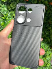 Redmi Note 13 Pro 4G Uyumlu Yarı Karbon Görünüm Şık Tasarım Düz Siyah Kılıf