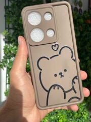 Redmi Note 13 Pro 4G Uyumlu Kahverengi Baskılı Slikon Kılıf