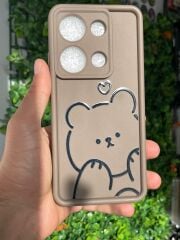 Redmi Note 13 Pro 4G Uyumlu Kahverengi Baskılı Slikon Kılıf