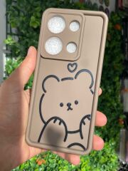 Redmi Note 13 Pro 4G Uyumlu Kahverengi Baskılı Slikon Kılıf