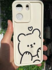 Redmi 13 C Uyumlu Baskılı Beyaz Desenli Kılıf
