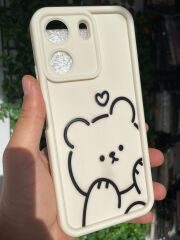Redmi 13 C Uyumlu Baskılı Beyaz Desenli Kılıf