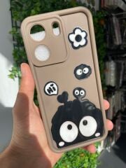 Redmi 13 C Uyumlu Baskılı Kahverengi Desenli Kılıf