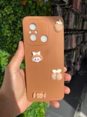 Redmi 12 C Uyumlu Kahverengi Ayıcık Yapıştırmalı Kılıf