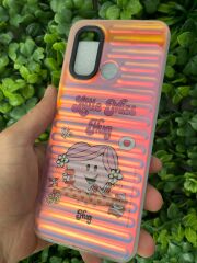 Redmi 12 C Uyumlu Pembe Transparan Tırtırlı Baskılı Kılıf