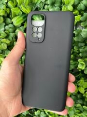 Redmi Note 11 - Note 11 S Uyumlu Düz Siyah Slikon Kılıf İçi Süvet